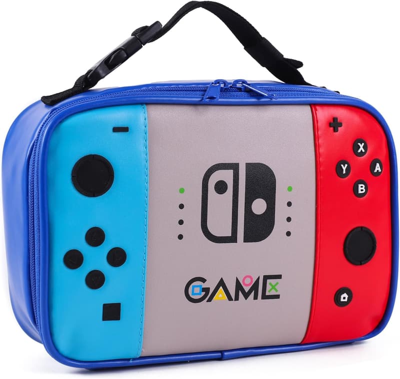 Insulated Gamer Lunch Bag for School and Picnics - Blue