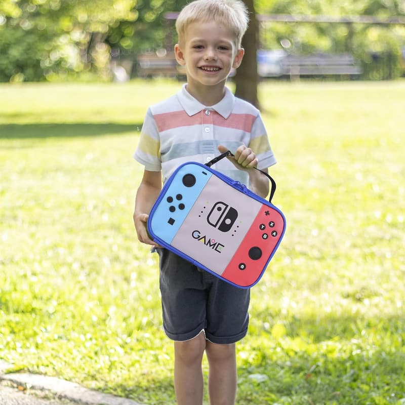 Insulated Gamer Lunch Bag for School and Picnics - Blue