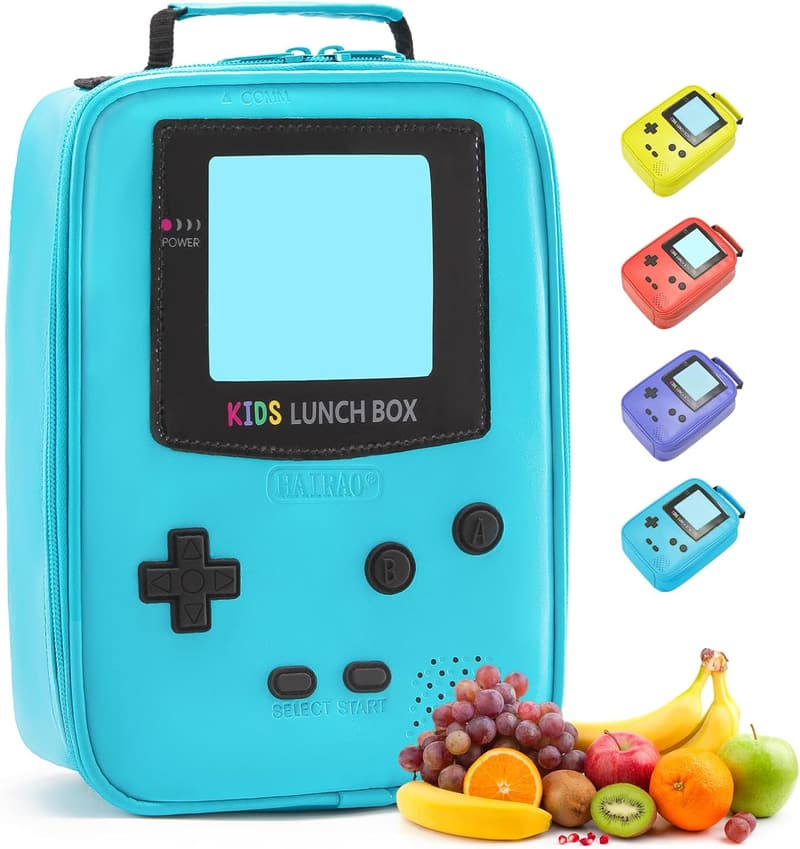 Insulated Leather Lunch Box for Kids - Gameboy Mini Cooler