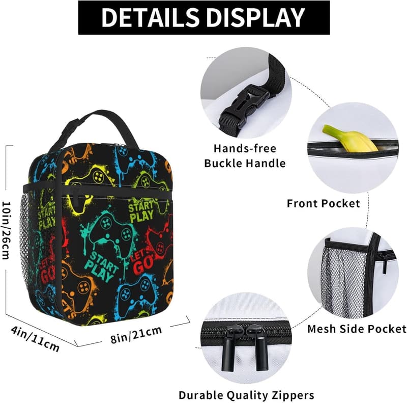 Kids Insulated Lunch Bag - Fun Portable Tote for School & Travel