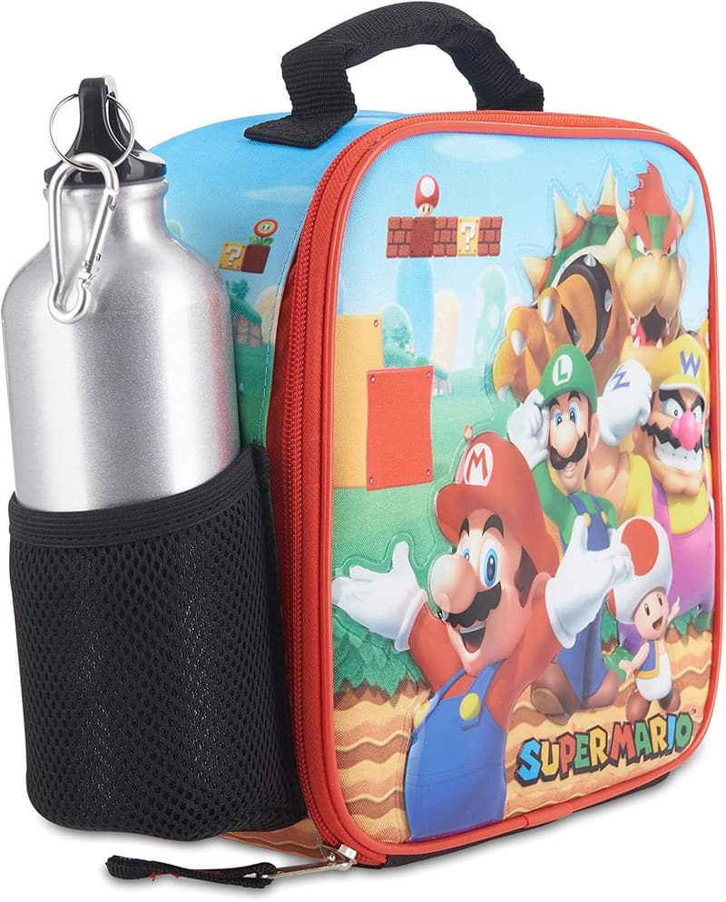 Super Mario Bros Lunch Box Set with Insulated Bag & Bottle
