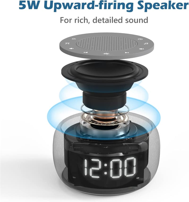 Buffbee 2-in-1 Sound Machine & Alarm Clock with 18 Soothing Sounds