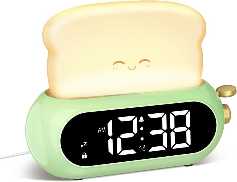 Cute Digital Alarm Clock with Night Light for Kids' Bedrooms