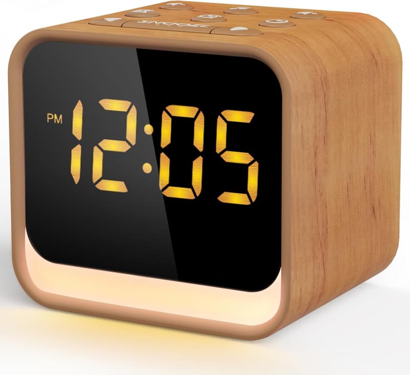Wooden Sound Machine Alarm Clock - Natural Sleep Aid