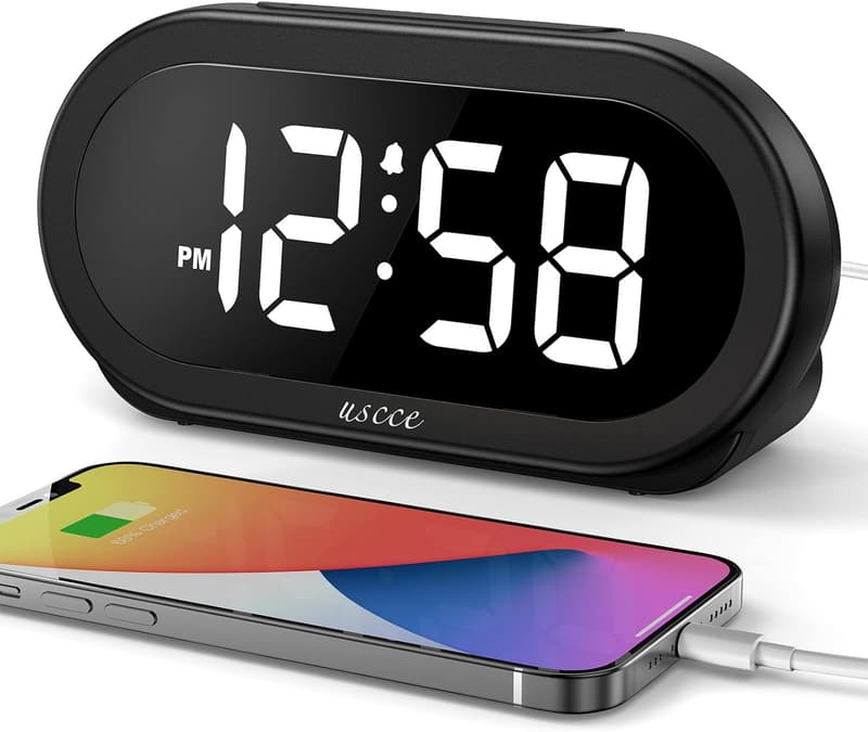 Small Digital Clock with 6 Dimmable Brightness & 4 Alarm Settings