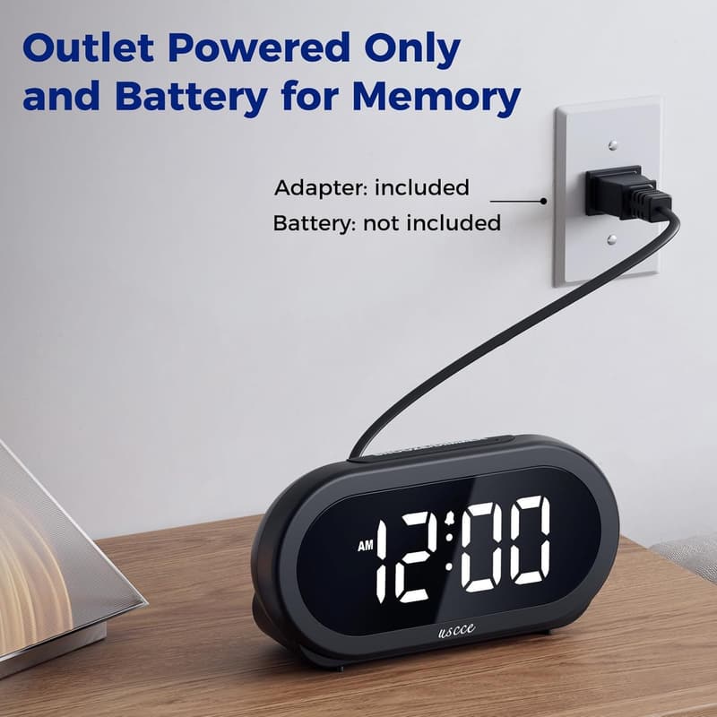 Small Digital Clock with 6 Dimmable Brightness & 4 Alarm Settings