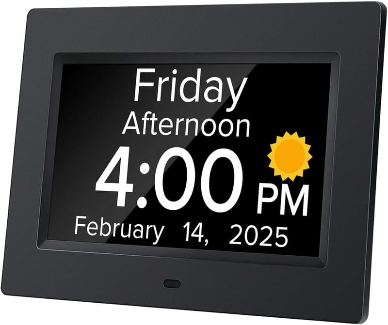 Elderly Digital Alarm Clock with Voice Announcement - Black