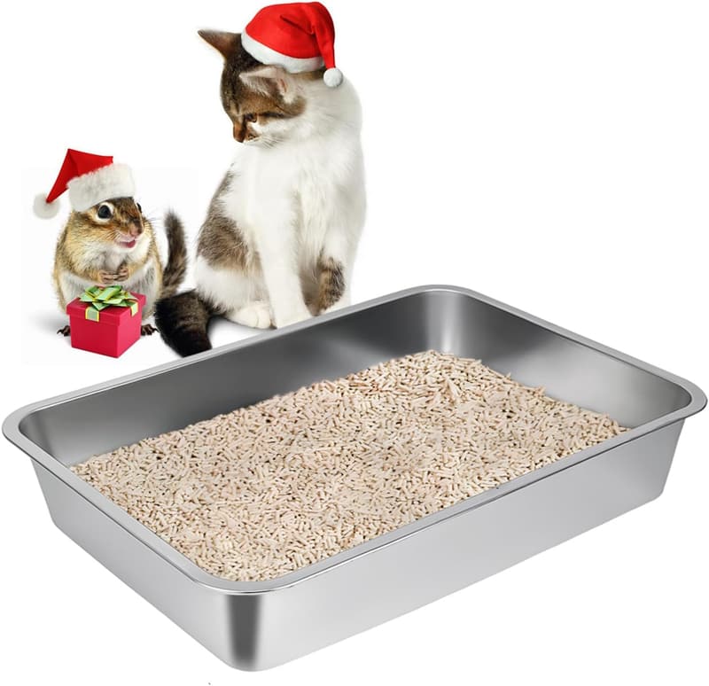 Stainless Steel Litter Box for Small Pets – Easy to Clean, No Smell