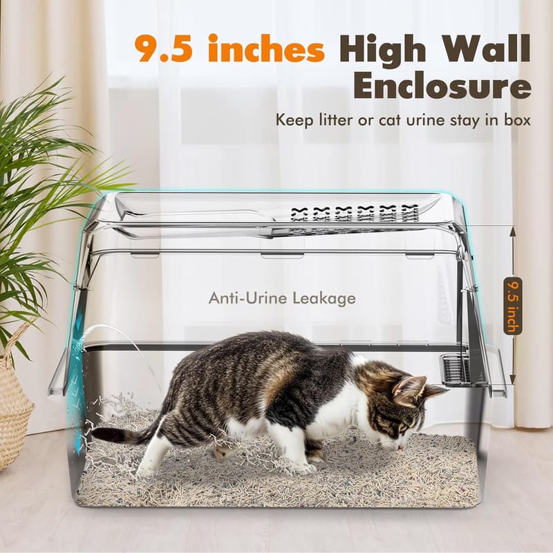 Extra Large Covered Cat Litter Box with Lid and Easy Clean Features