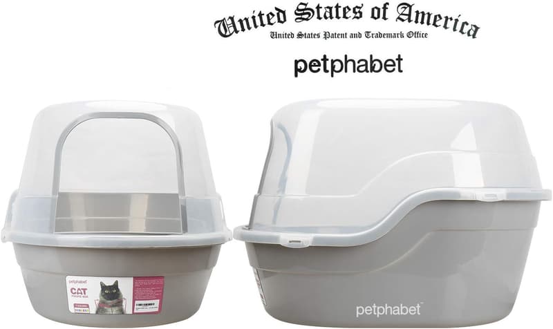 Extra Large Gray Hooded Cat Litter Box