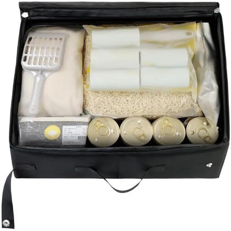 Portable Foldable Cat Litter Box with Zipped Lid