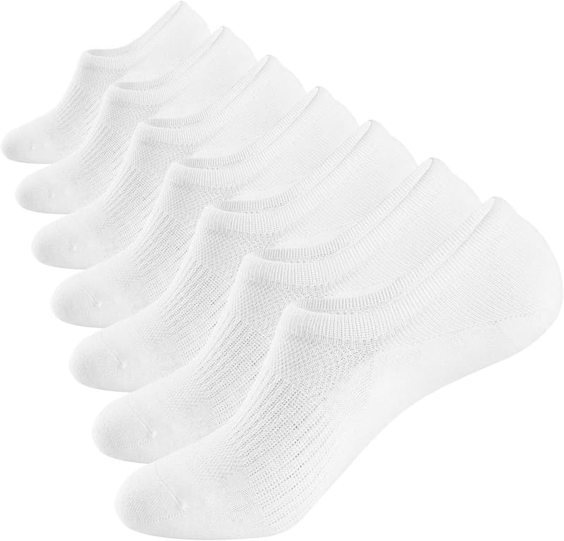 Men's No Show Cotton Socks - Thin, Non-Slip, Invisible Design