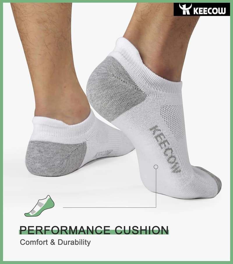 Cushioned No Show Ankle Socks for Men & Women - Athletic Wear