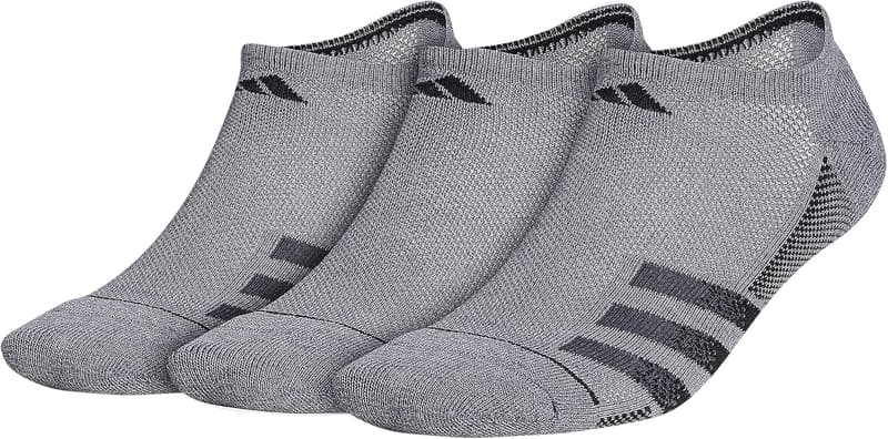 adidas Men's Superlite Stripe No Show Socks, 3-Pack