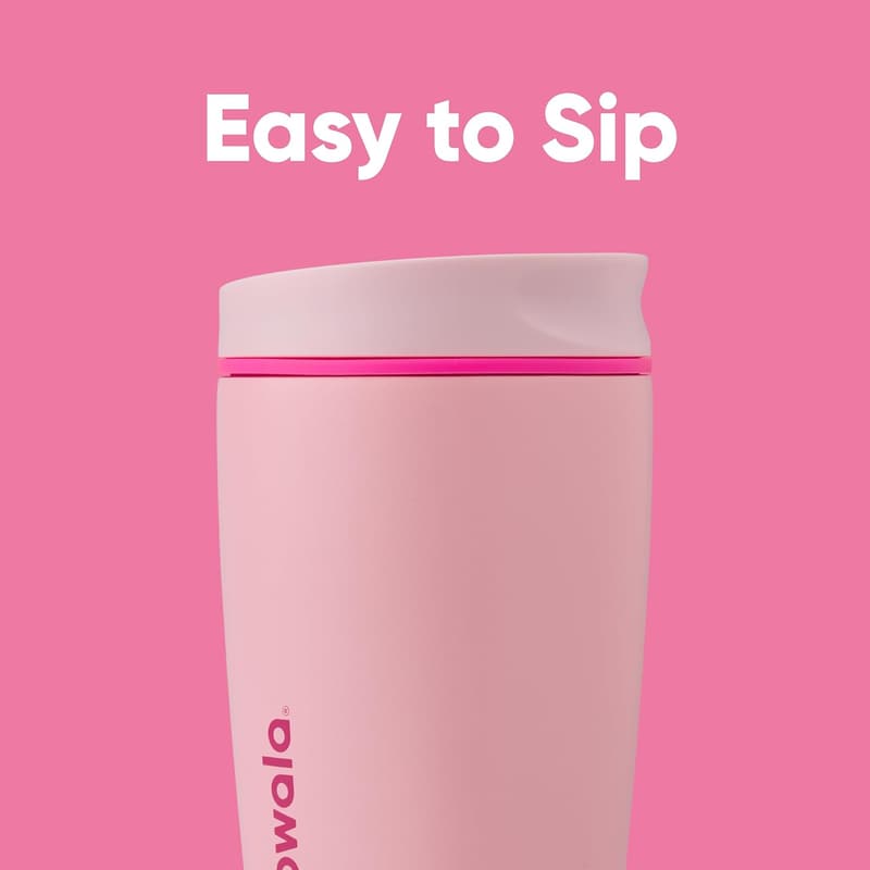 Insulated Stainless Steel Coffee Tumbler, 12 oz, Pink