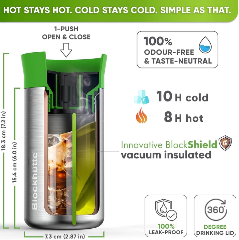 Insulated Stainless Steel Travel Coffee Mug with Lid - 12oz