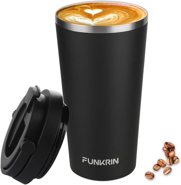 16oz Insulated Coffee Mug with Ceramic Coating and Handle