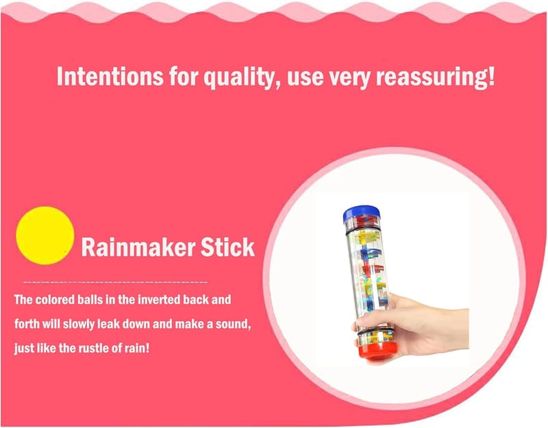 Kids' Musical Rainmaker Sensory Shaker - 2PCS 8-inch Set