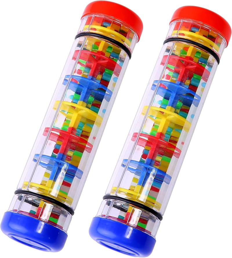 Musical Rain Stick Toy for Babies and Kids - 8 Inch (2 Pack)