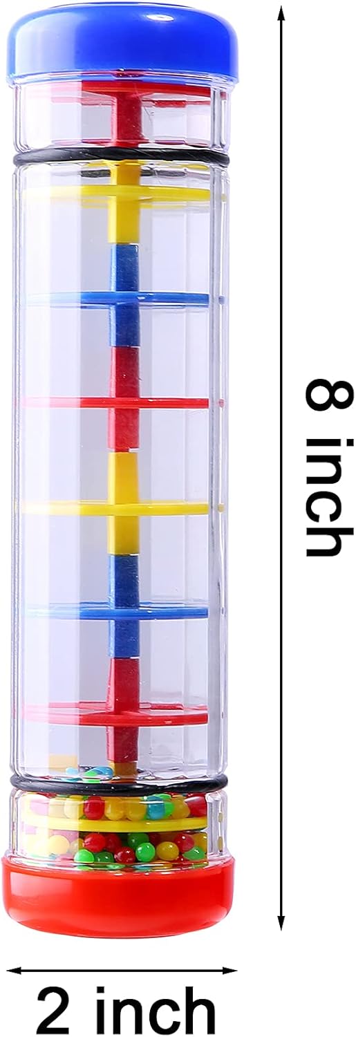 Musical Rain Stick Toy for Babies and Kids - 8 Inch (2 Pack)