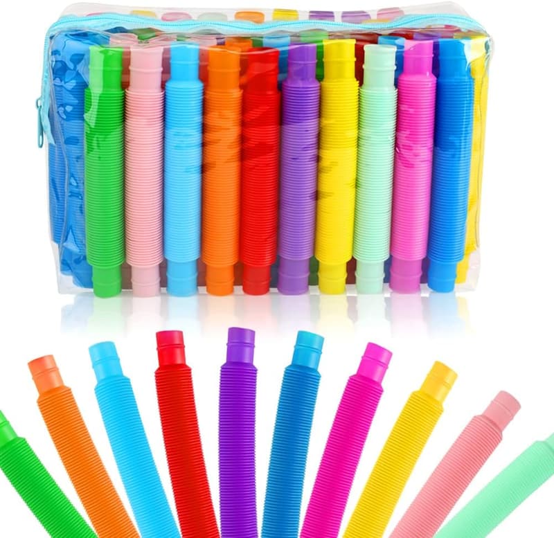Fidget Sensory Pop Tubes - 72 Pack Party Favors for Kids