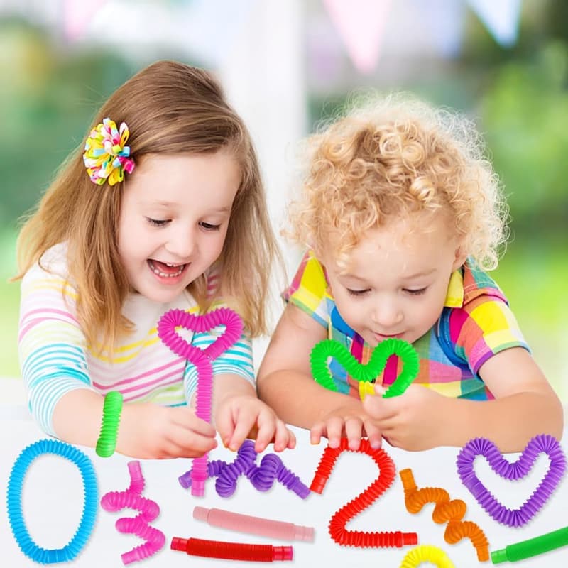 Fidget Sensory Pop Tubes - 72 Pack Party Favors for Kids
