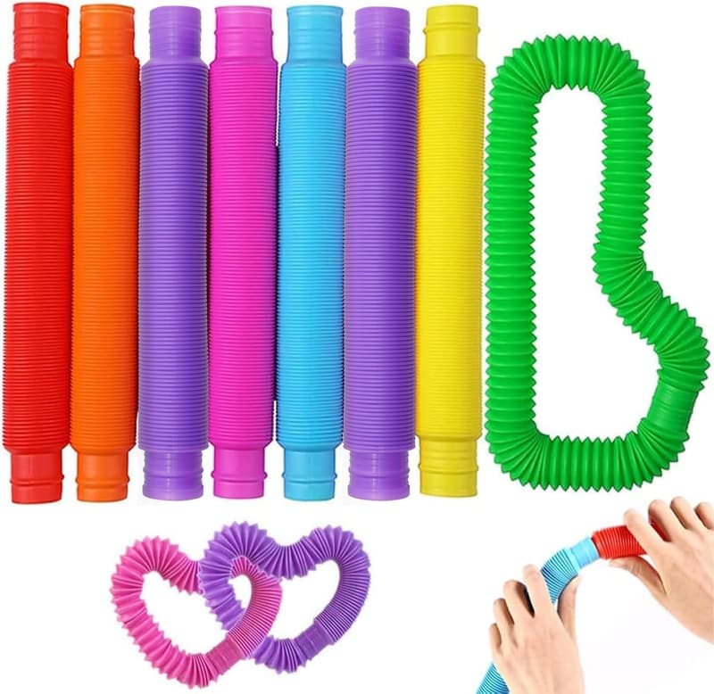 Sensory Pop Tubes - 8 Pcs Fidget Toys for Kids & Adults