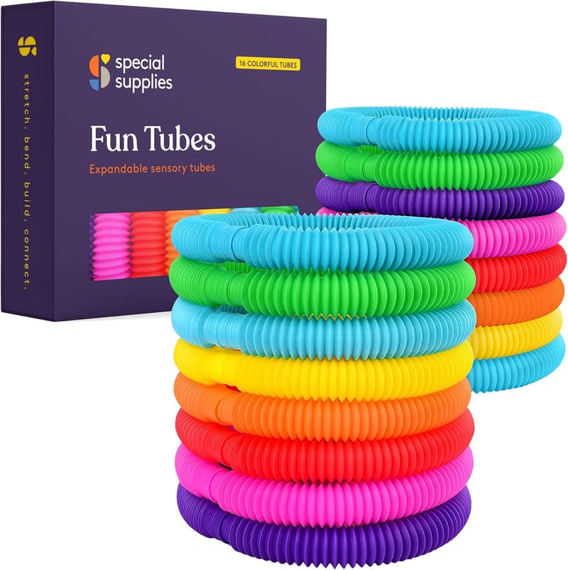 Colorful Sensory Play Tubes for Kids - 16-Pack