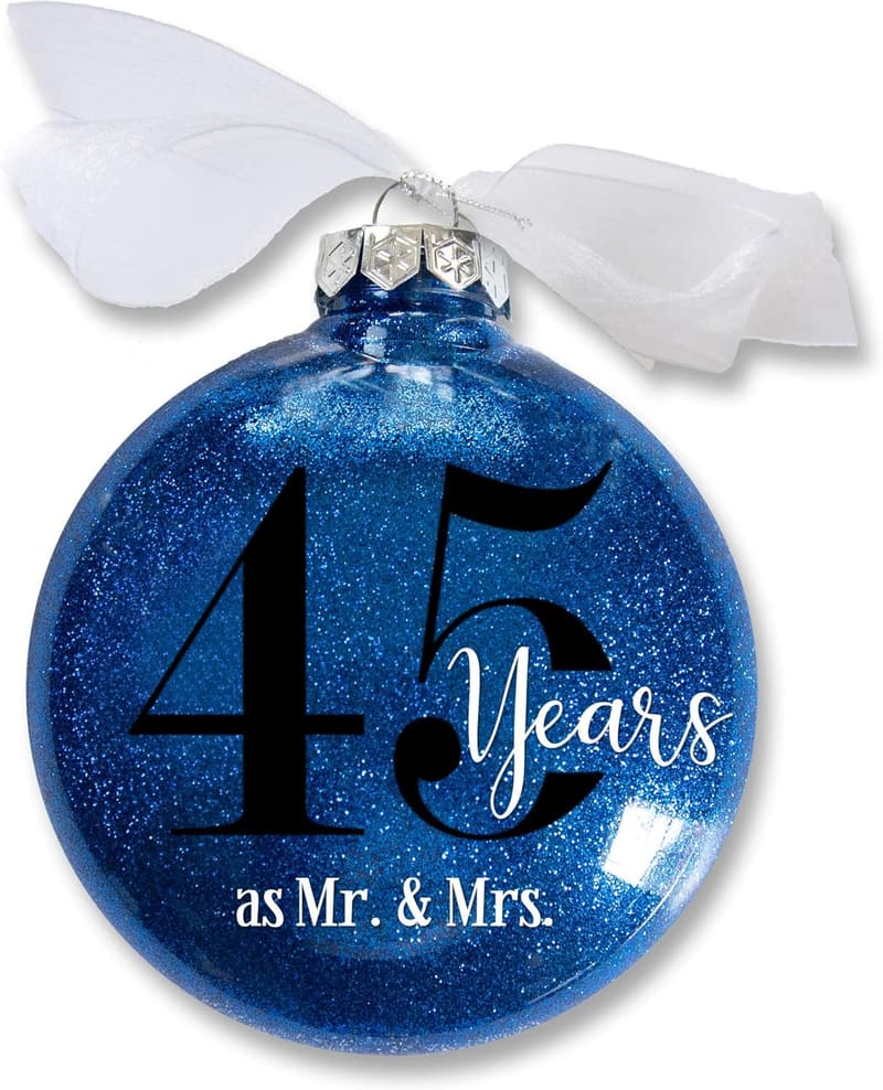 45th Wedding Anniversary Sapphire Ornament with Bow