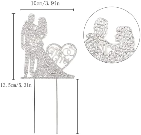 Wedding Cake Topper - Silver Rhinestone Mr & Mrs Design