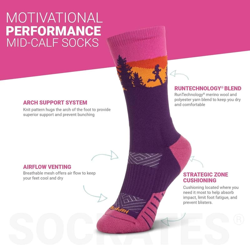 Inspirational Mid-Calf Running Socks for Athletes