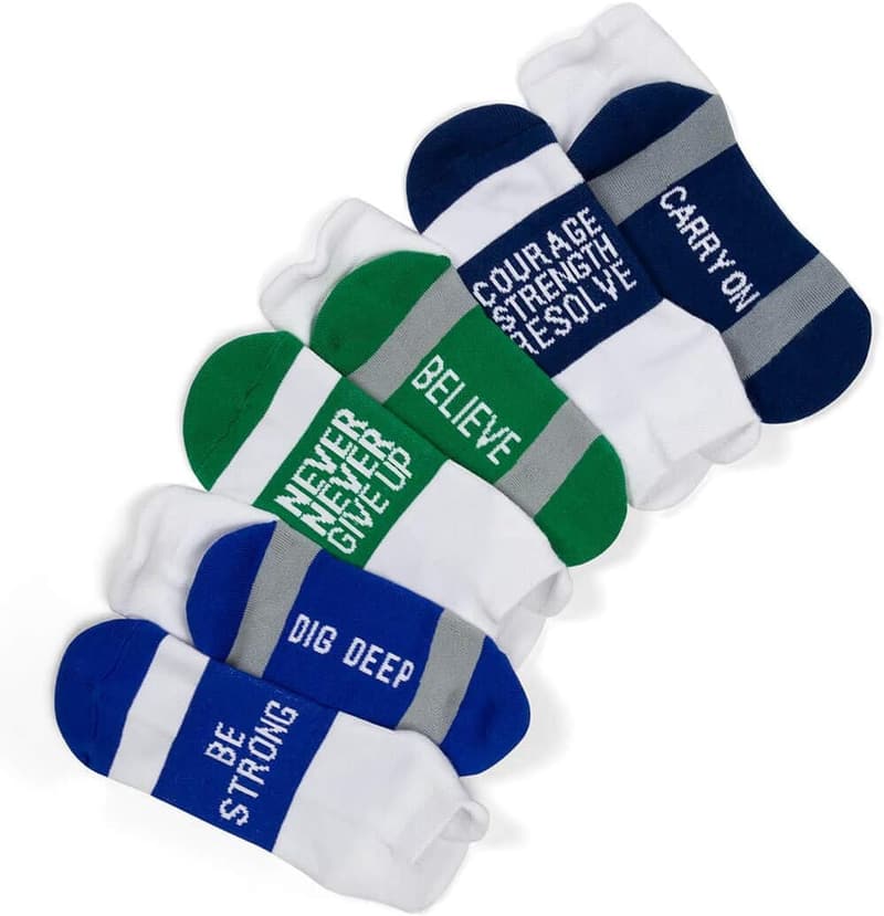 Inspirational Athletic Sock Set - 3 Pairs, Multicolored