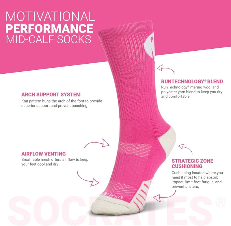 Inspirational Mid-Calf Running Socks - Multiple Designs