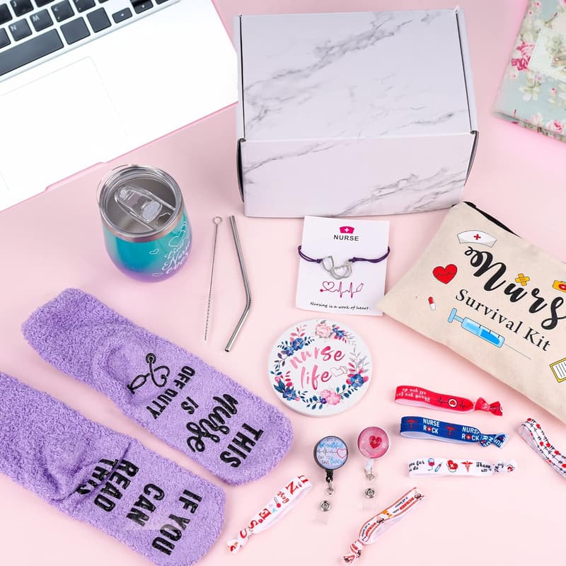 Nurse Appreciation Gift Set with Wine Tumbler for Women
