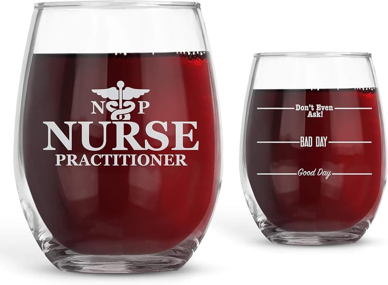 Nurse Practitioner 21 oz Stemless Wine Glass Gift