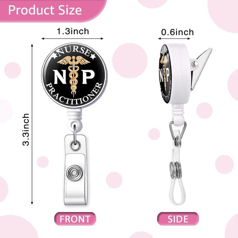 Funny Nurse Practitioner Badge Reel with Alligator Clip