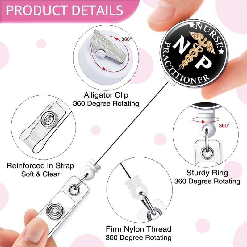 Funny Nurse Practitioner Badge Reel with Alligator Clip
