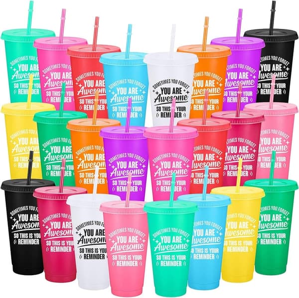 Thank You Cups Set for End of Year - Inspirational Tumblers (24 oz)