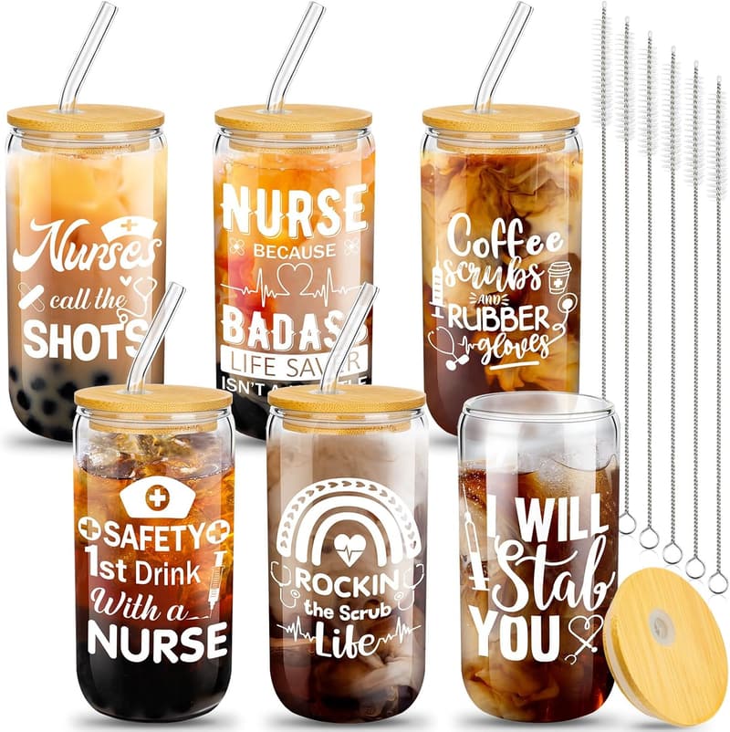 2025 Nurse Appreciation Gift Set - 16oz Can Shaped Cups