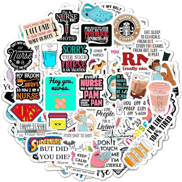 Funny Nurse Stickers - 100 Pcs Medical Decals for Gifts