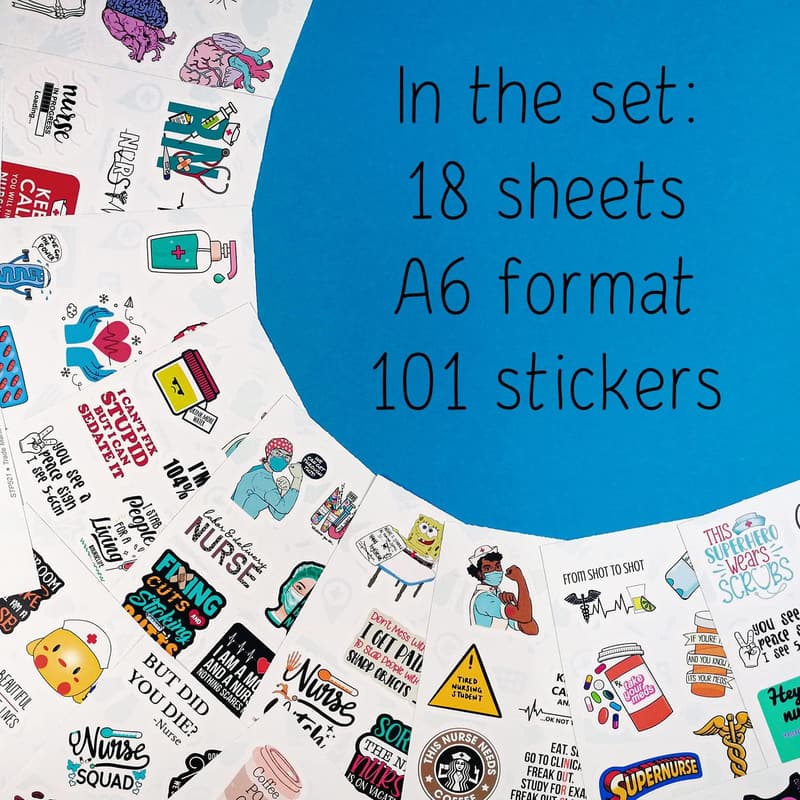 Funny Nurse Stickers - 100 Pcs Medical Decals for Gifts