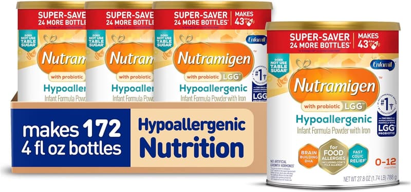 Nutramigen Hypoallergenic Baby Formula, 27.8 Oz, 4 Count