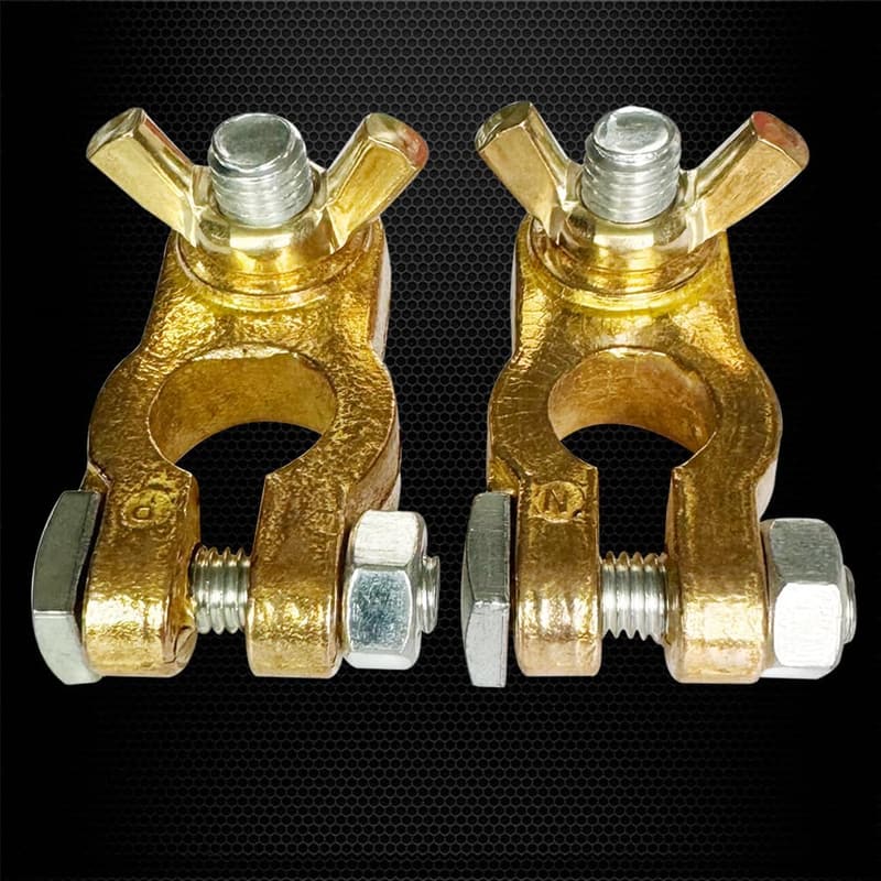Brass Battery Terminal Connectors Set for Marine & RV Vehicles