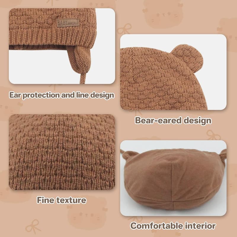Toddler Girl Cable Knit Beanie - Soft & Warm Fall/Winter Hat