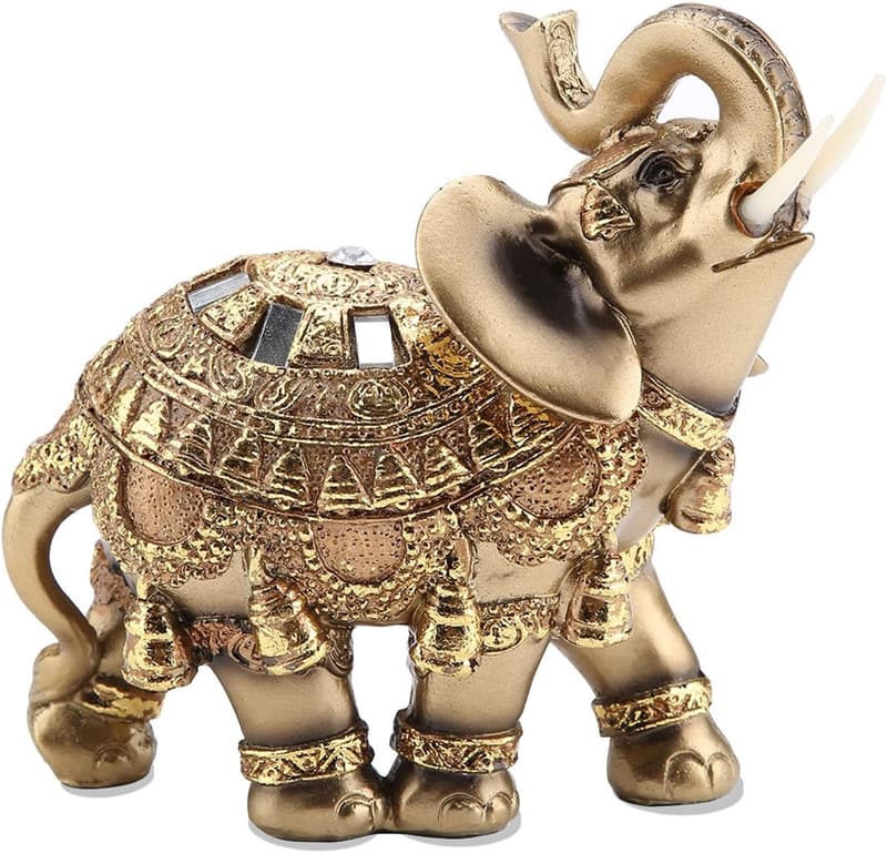 Feng Shui Lucky Elephant Statue for Home Décor and Collectibles