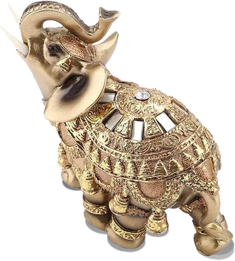 Feng Shui Lucky Elephant Statue for Home Décor and Collectibles