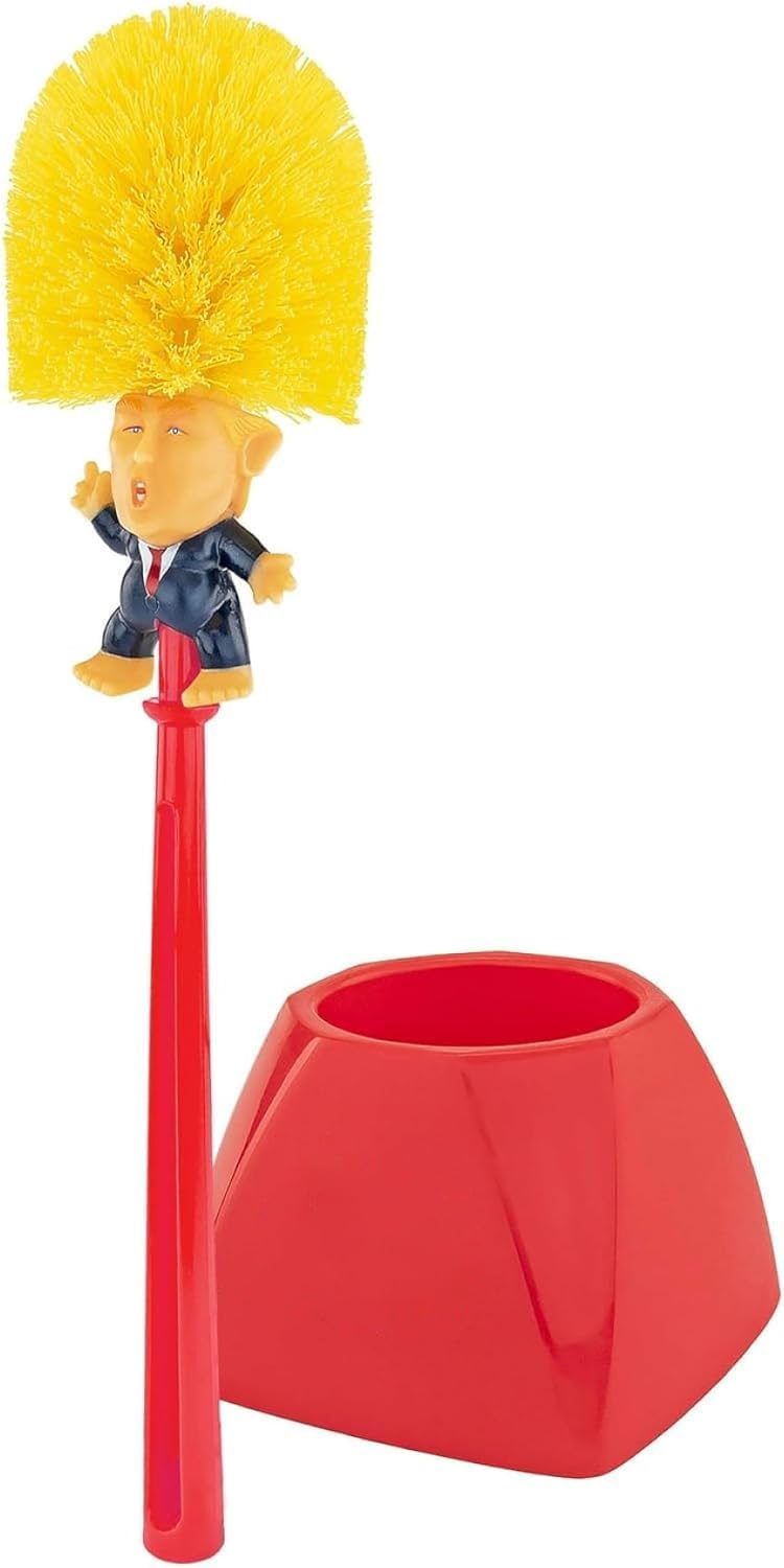 Donald Trump Toilet Bowl Brush with Holder - Novelty Political Gift