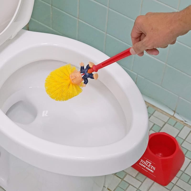 Donald Trump Toilet Bowl Brush with Holder - Novelty Political Gift