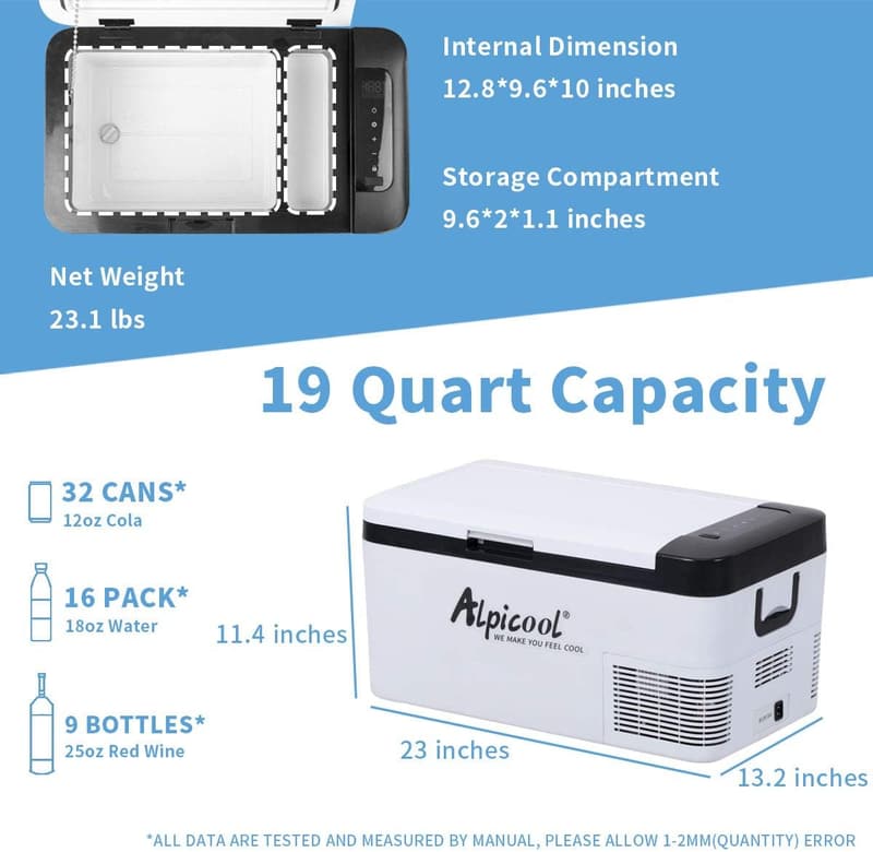 Portable 12V Car Freezer Refrigerator for Camping & Outdoors