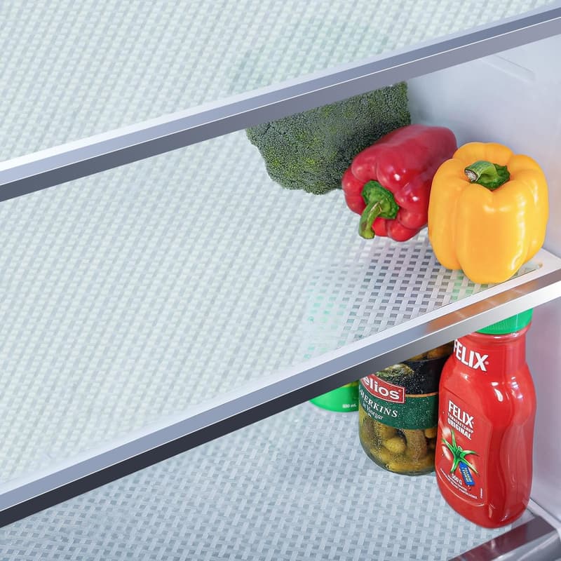 Washable Refrigerator Liners - Easy Clean Shelf Mats (Grid)